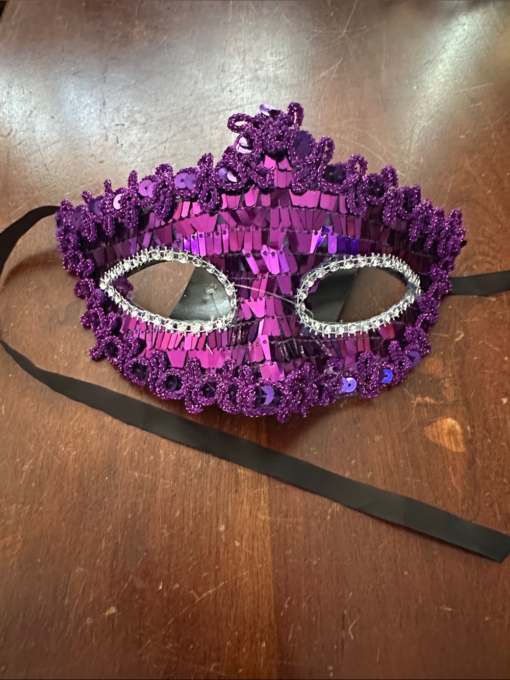 Purple Sequin Masquerade Eye Mask - Women Accessories